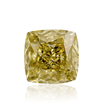 1.29 Carat Fancy Deep Brownish Greenish Yellow Cushion Diamond VVS2 GIA