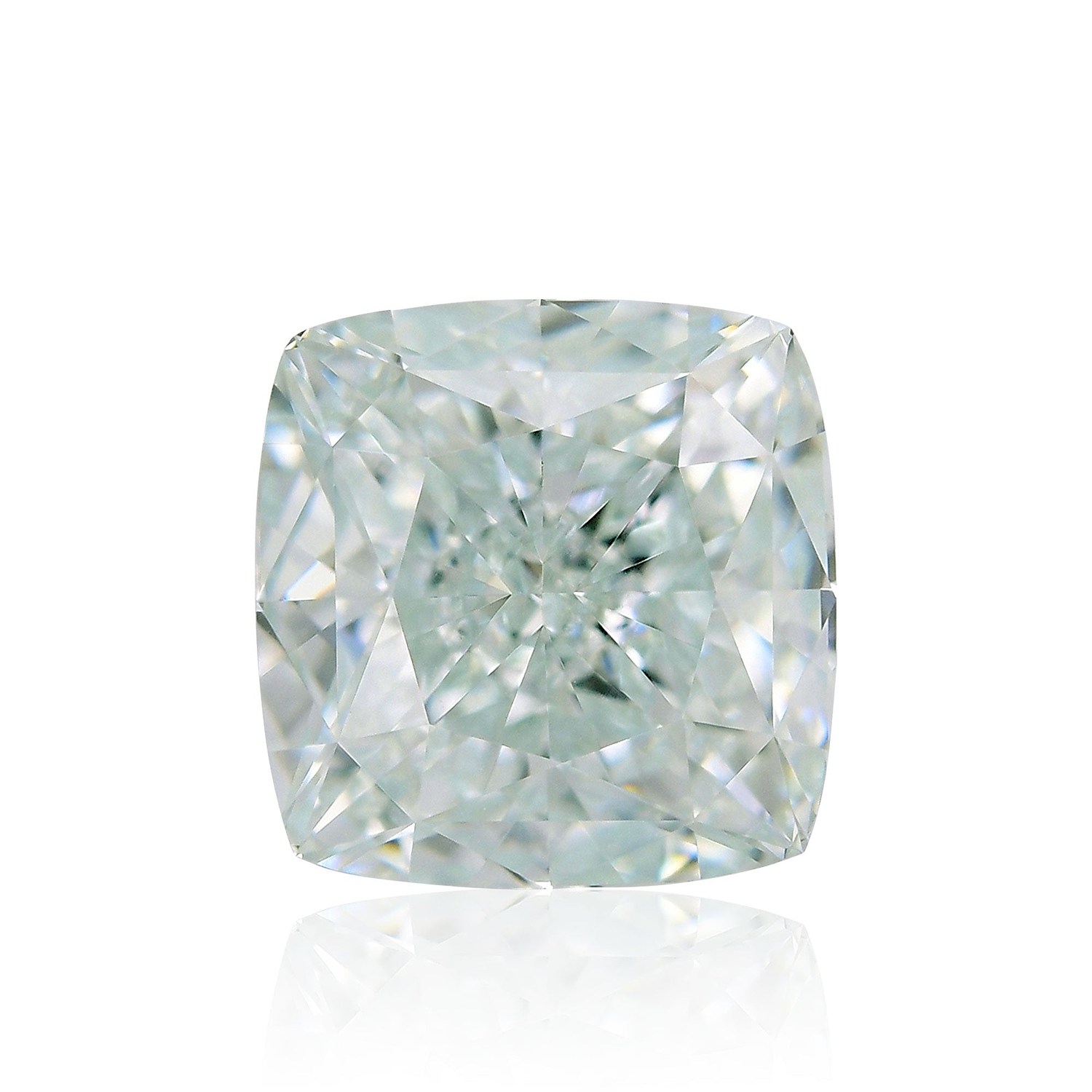 2.08 Carat Fancy Light Bluish Green Cushion Diamond VVS2 GIA