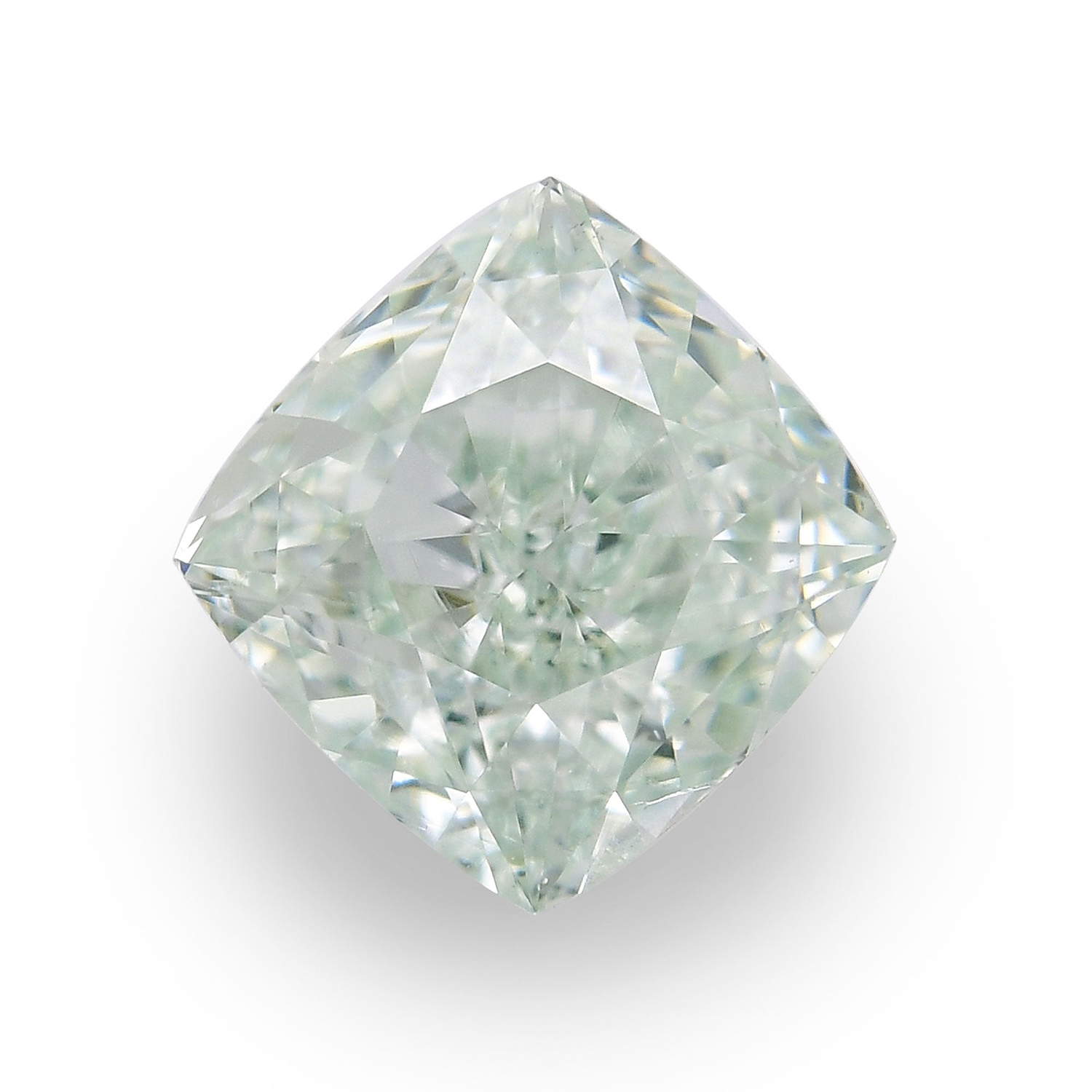 0.79 Carat Fancy Light Green Cushion Diamond SI2 GIA