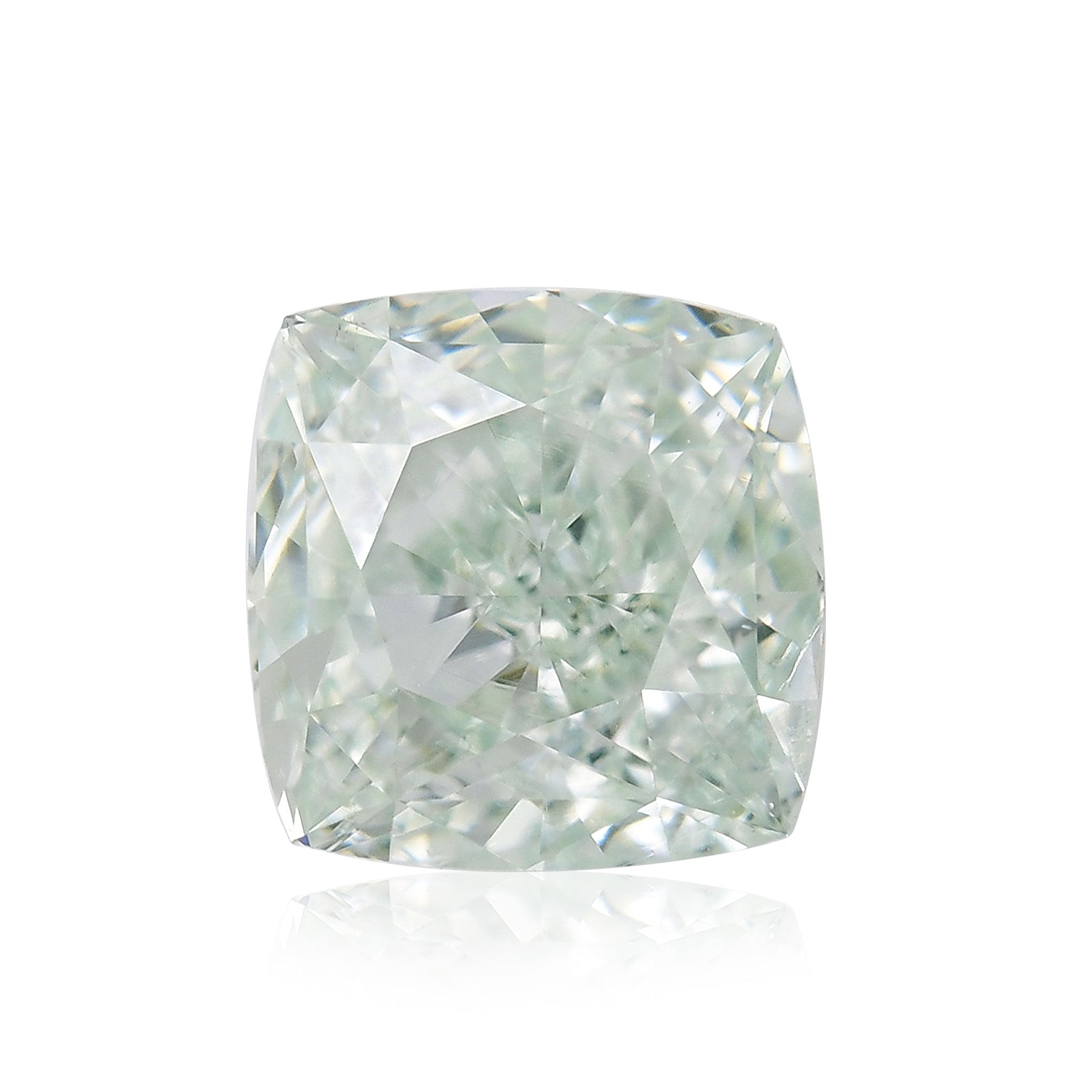 0.79 Carat Fancy Light Green Cushion Diamond SI2 GIA