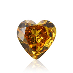 0.62 Carat Fancy Deep Yellow Orange HEART Diamond (SI2) GIA