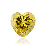 0.58 Carat Fancy Deep Yellow HEART Diamond (I1) GIA