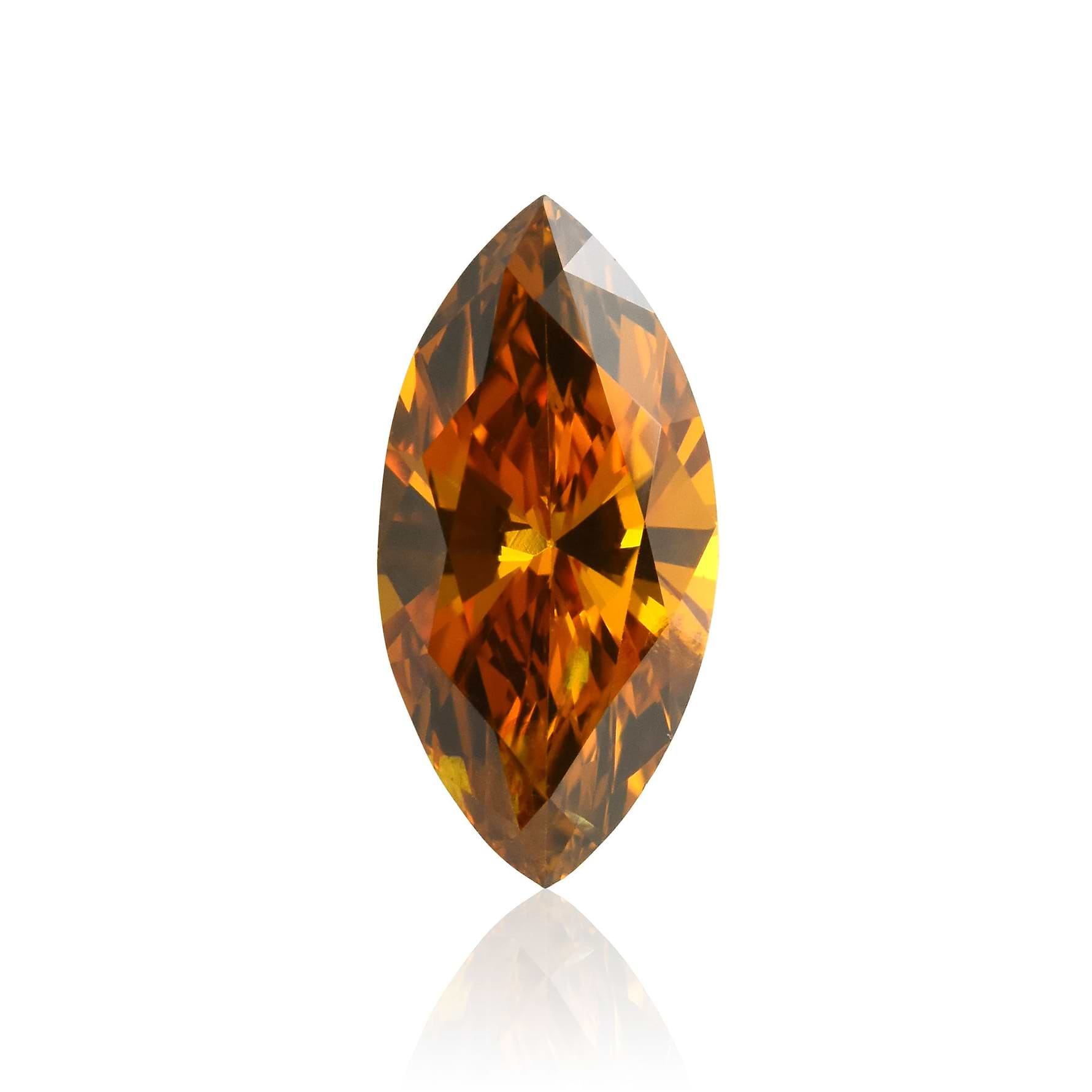 0.40 Carat Fancy Deep Brownish Yellowish Orange Marquise Diamond (I1) GIA