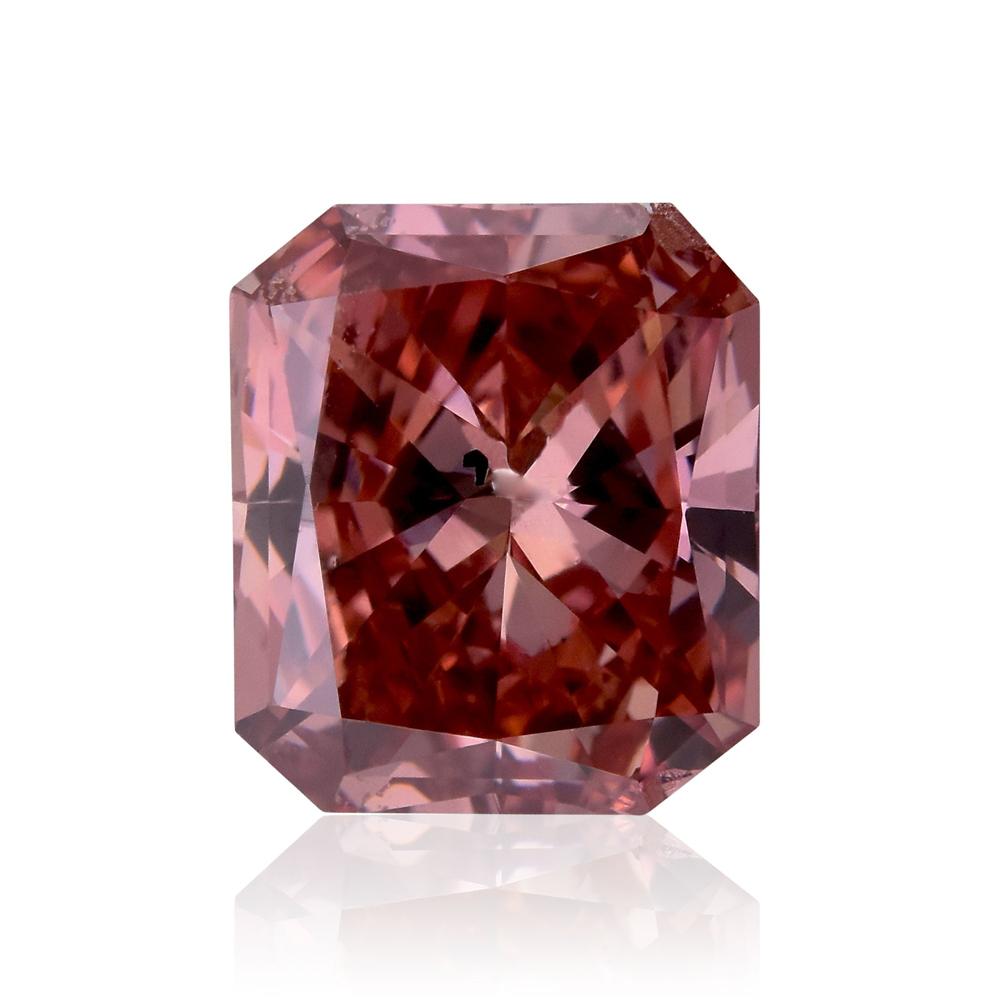 たぬき 希少 0.78 Carat Fancy Deep Pink Radiant Diamond (I1) GIA | LEIBISH 置物