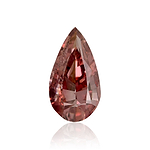 0.51 Carat Fancy Deep Orangy Pink Pear Diamond SI2 GIA