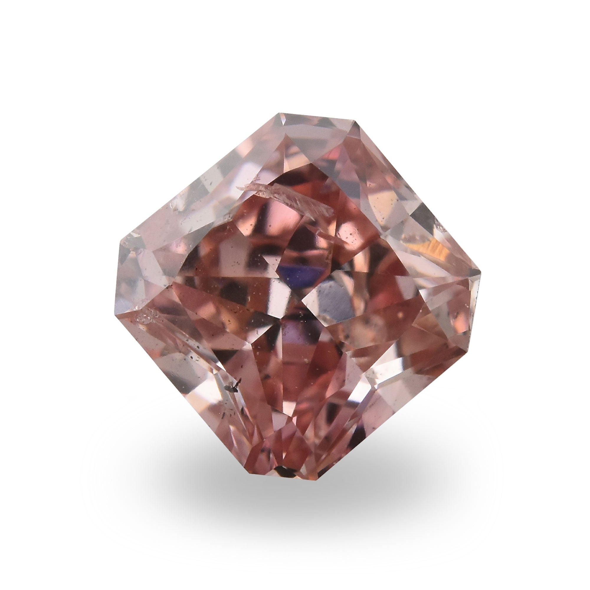 0.52 Carat Fancy Intense Pink Purple Radiant Diamond SI2 GIA