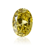 0.42 Carat Fancy Deep Yellow Oval Diamond SI2 GIA