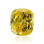 0.41 Carat Fancy Vivid Yellow Cushion Diamond (SI2) GIA