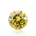 0.35 Carat Fancy Intense Yellow Round Brillant Diamond I1 GIA