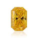 0.32 Carat Fancy Vivid Orange Yellow Radiant Diamond VS2 GIA