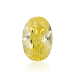0.25 Carat Fancy Intense Yellow Oval Diamond I1 GIA