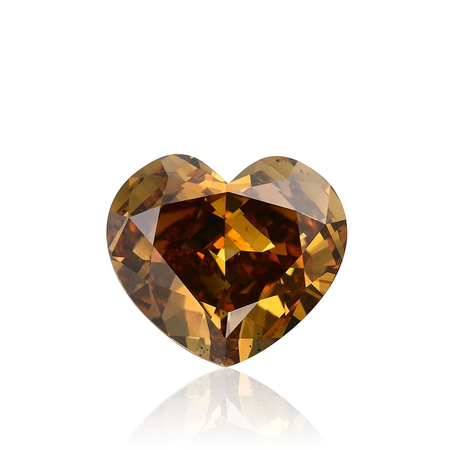 5.01 Carat Fancy Deep Brown Orange HEART Diamond SI1 GIA