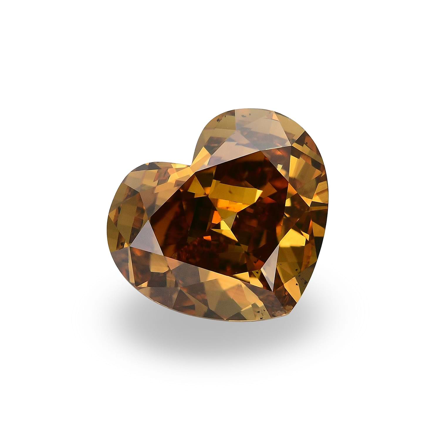 5.01 Carat Fancy Deep Brown Orange HEART Diamond SI1 GIA