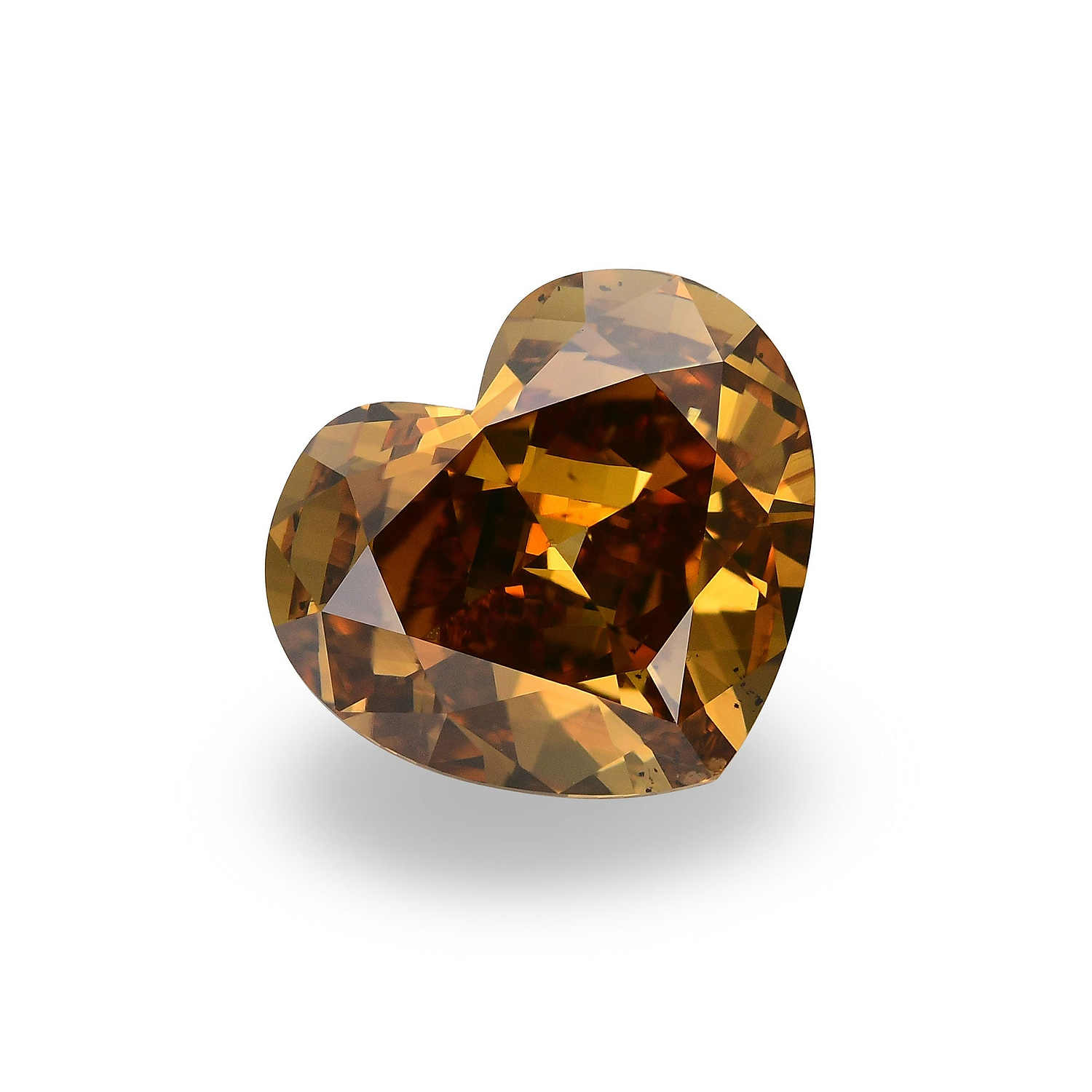 5.01 Carat Fancy Deep Brown Orange HEART Diamond SI1 GIA