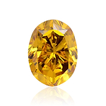 3.01 Carat Fancy Intense Orange Yellow Oval Diamond VVS2 GIA
