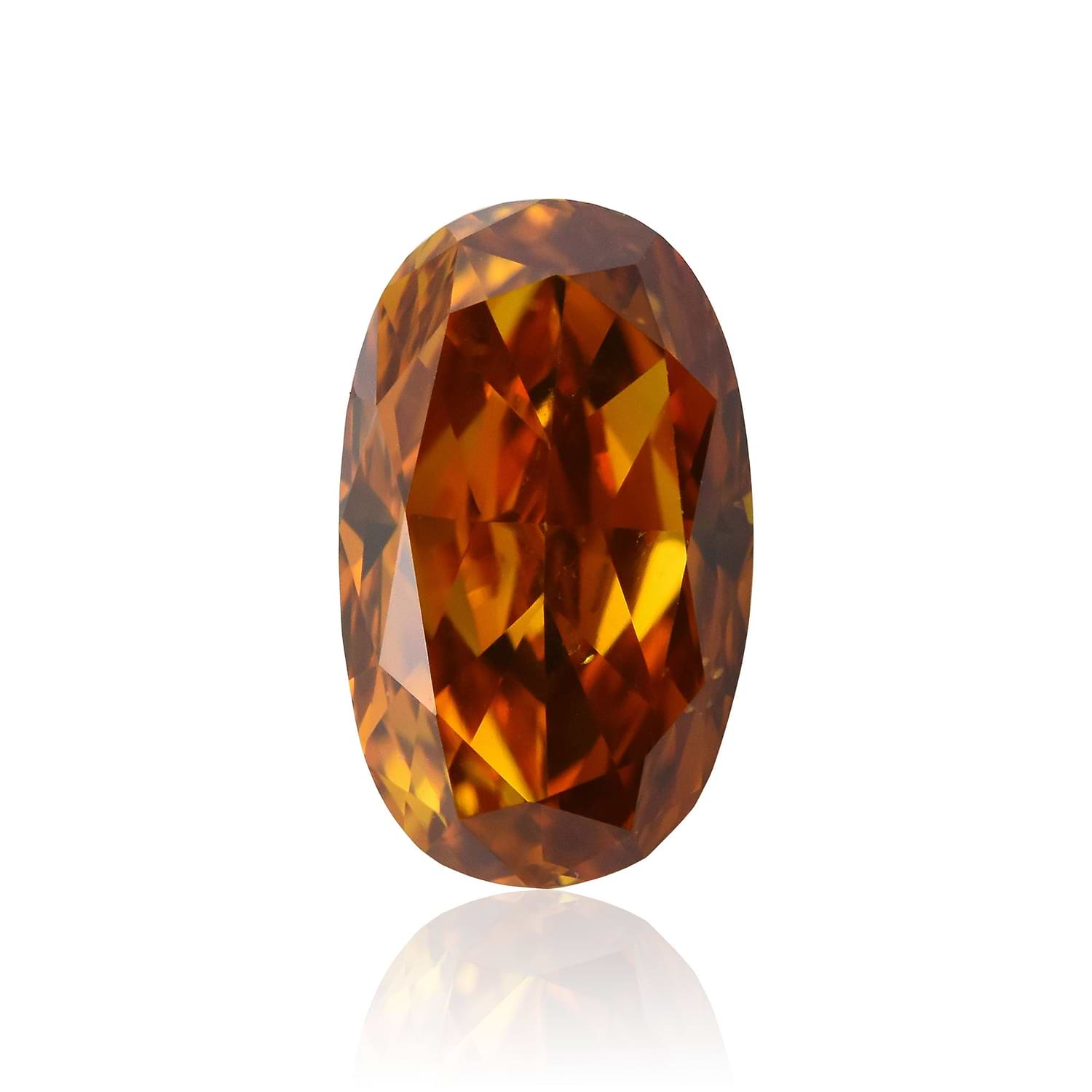 0.46 Carat Fancy Deep Brownish Orange Oval Diamond SI1 GIA