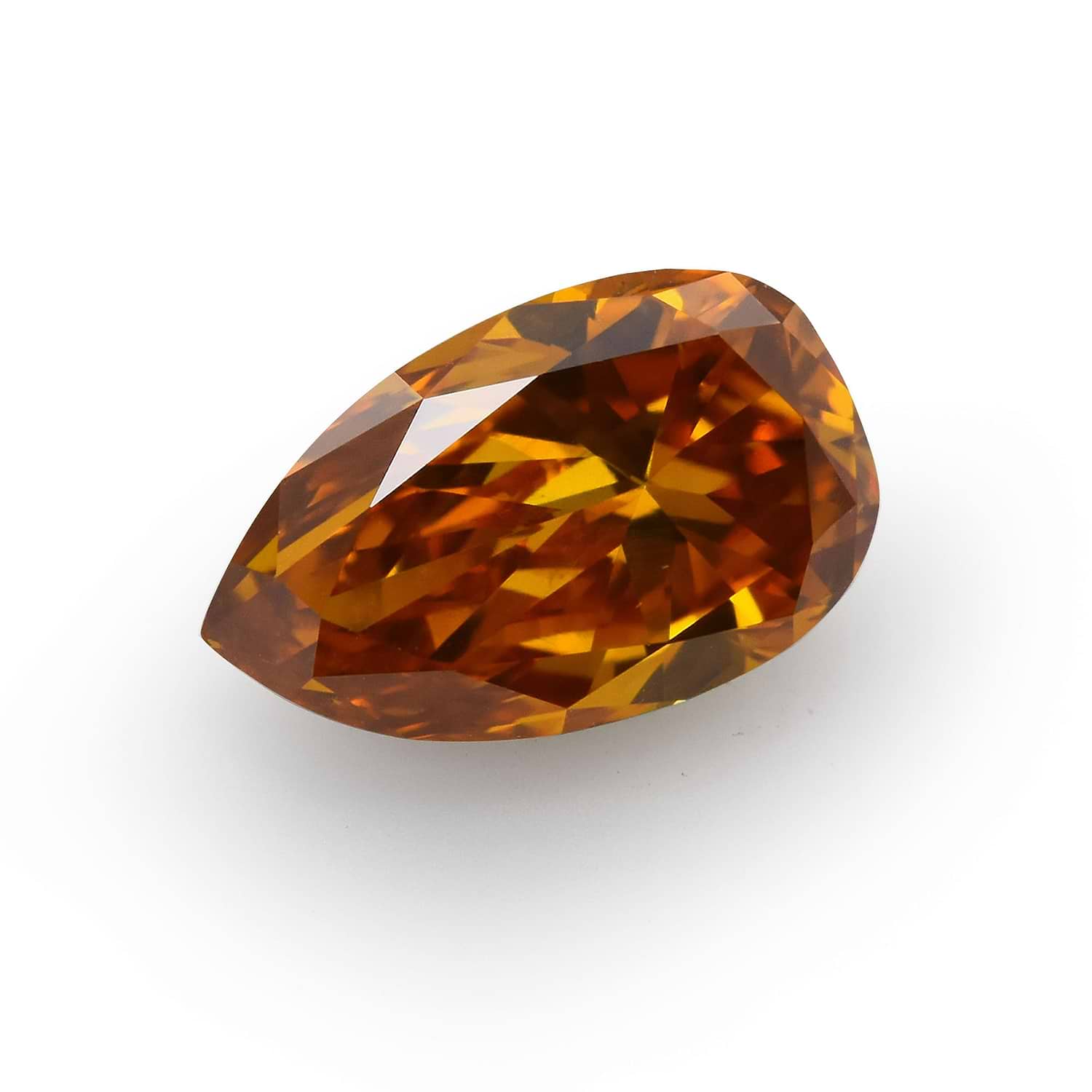 0.45 Carat Fancy Deep Yellowish Orange Pear Diamond SI1 GIA