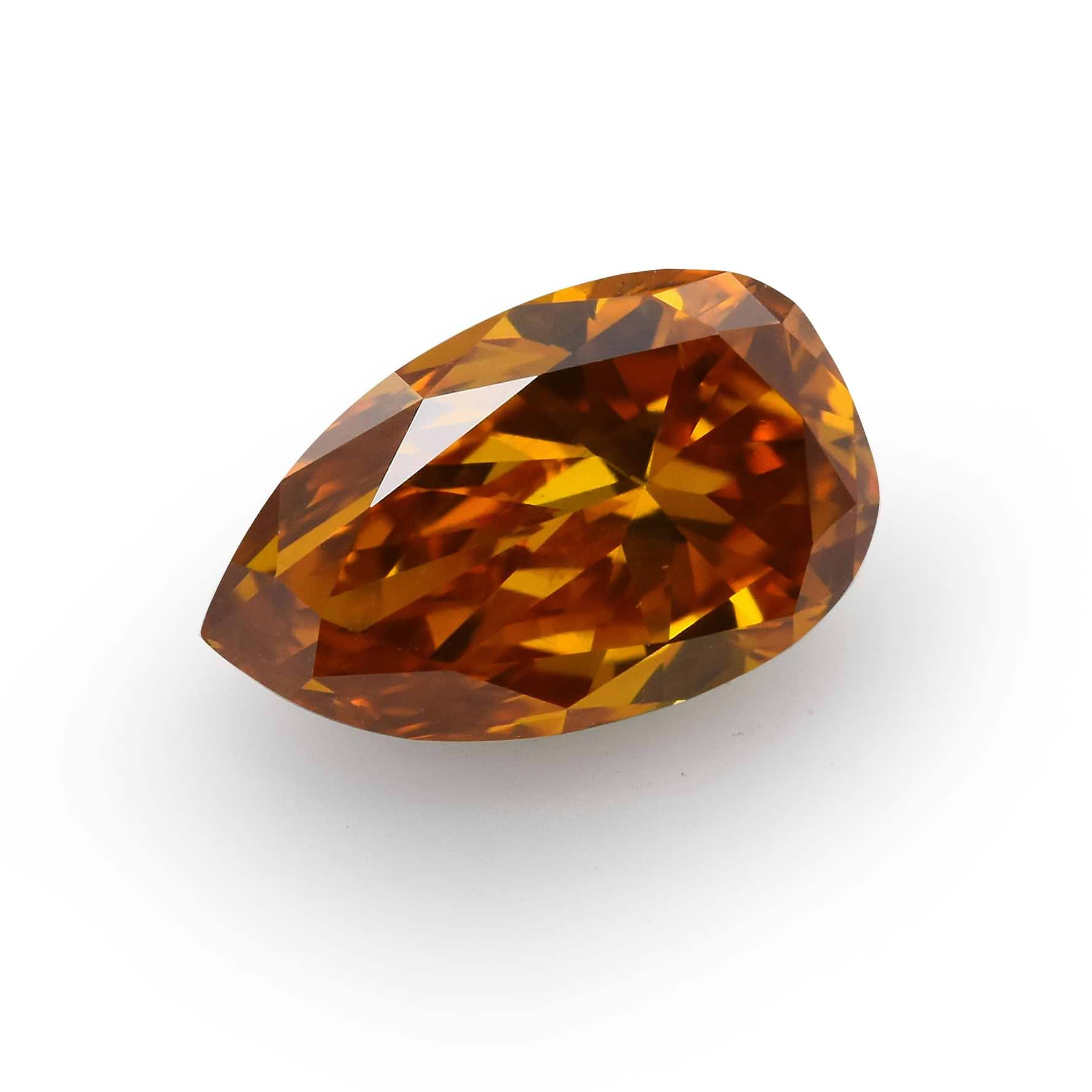 0.45 Carat Fancy Deep Yellowish Orange Pear Diamond SI1 GIA