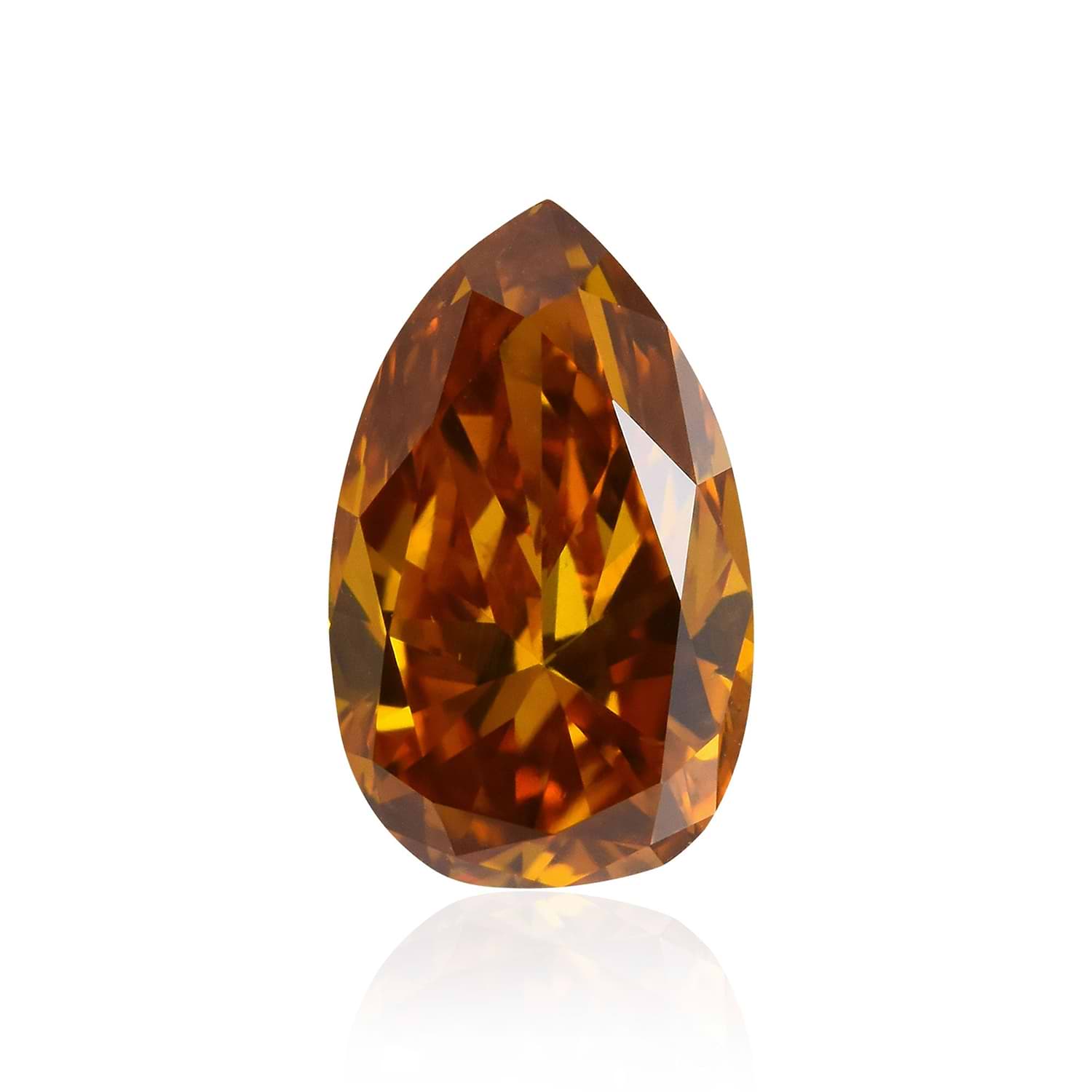 0.45 Carat Fancy Deep Yellowish Orange Pear Diamond SI1 GIA