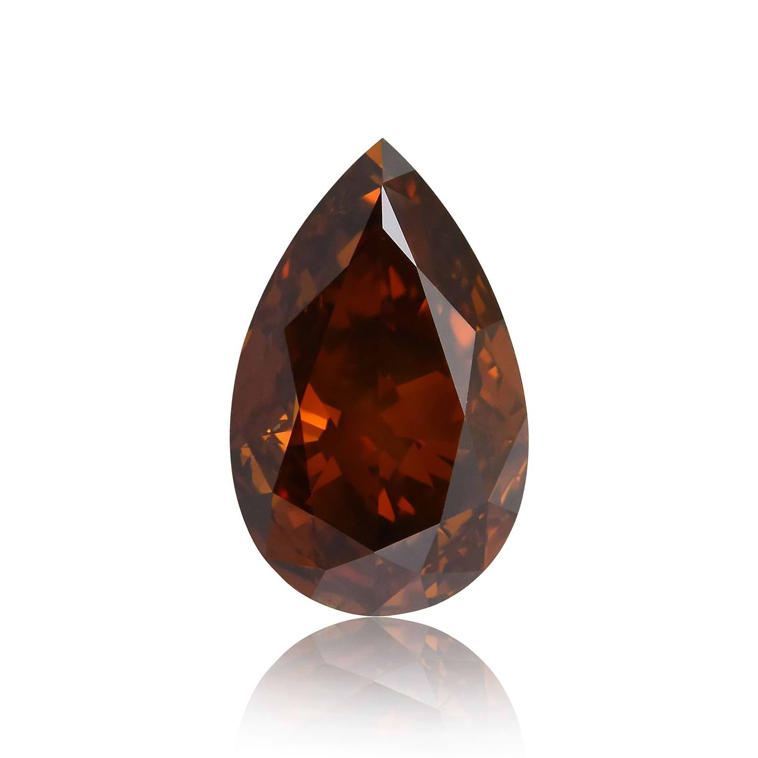 1.19 Carat Fancy Deep Brownish Orange Pear Diamond I1 GIA