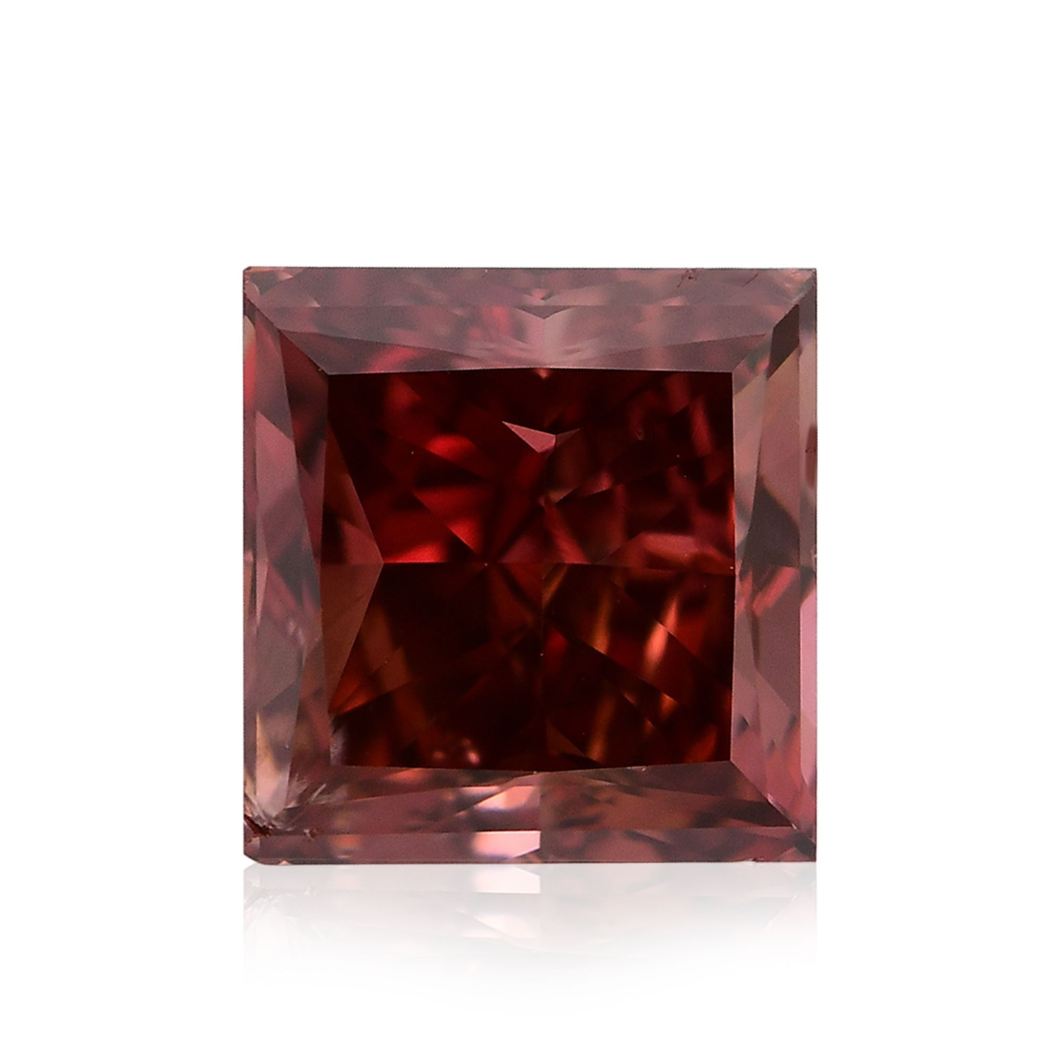 0.90 Carat Fancy Red Princess Diamond SI2 GIA