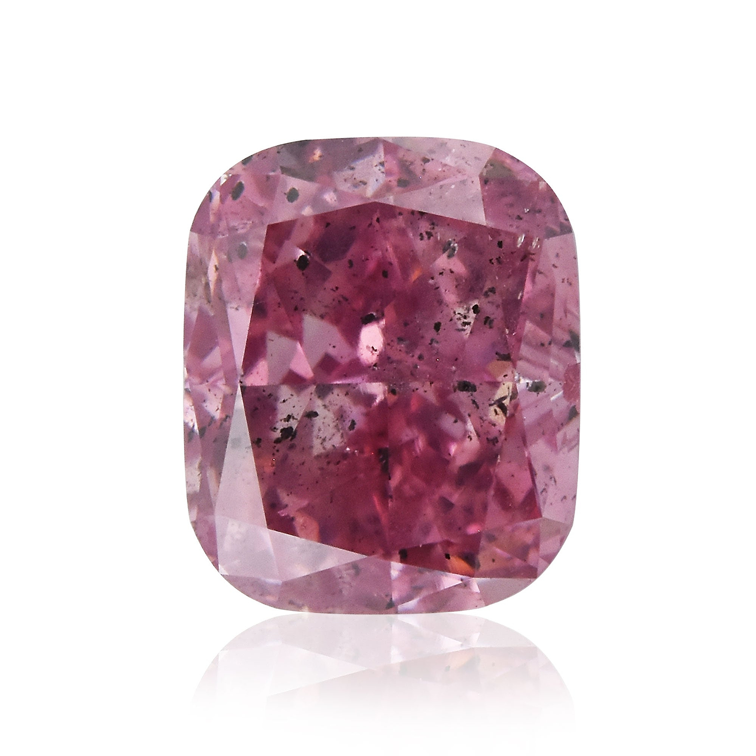 1.01 Carat Fancy Intense Purplish Pink Cushion Diamond I1 GIA