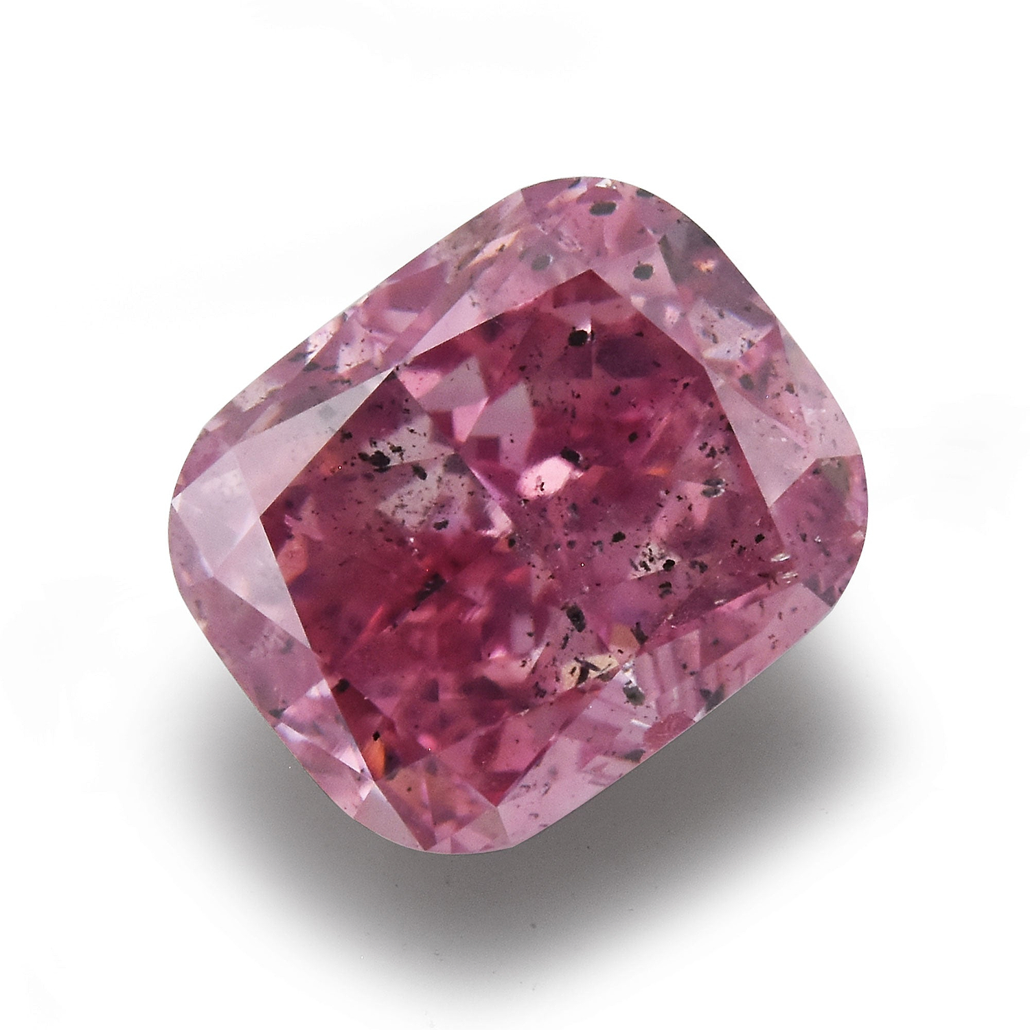 1.01 Carat Fancy Intense Purplish Pink Cushion Diamond I1 GIA