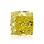 0.54 Carat Fancy Vivid Yellow Cushion Diamond VS1 GIA