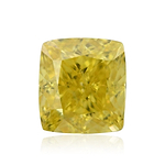 0.37 Carat Fancy Vivid Yellow Cushion Diamond VS2 GIA