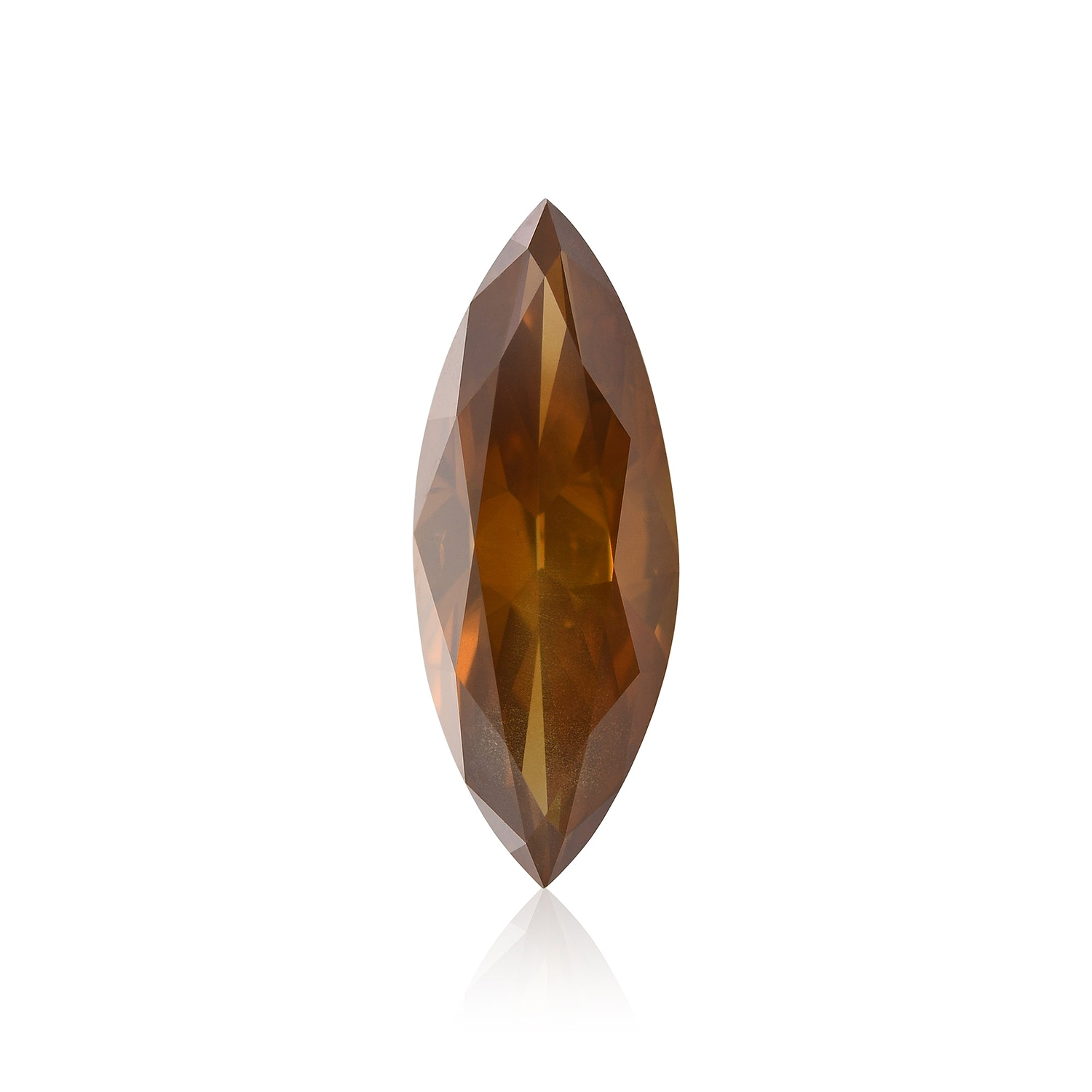 4.47 Carat Fancy Deep Brown Orange Marquise Diamond I1 GIA