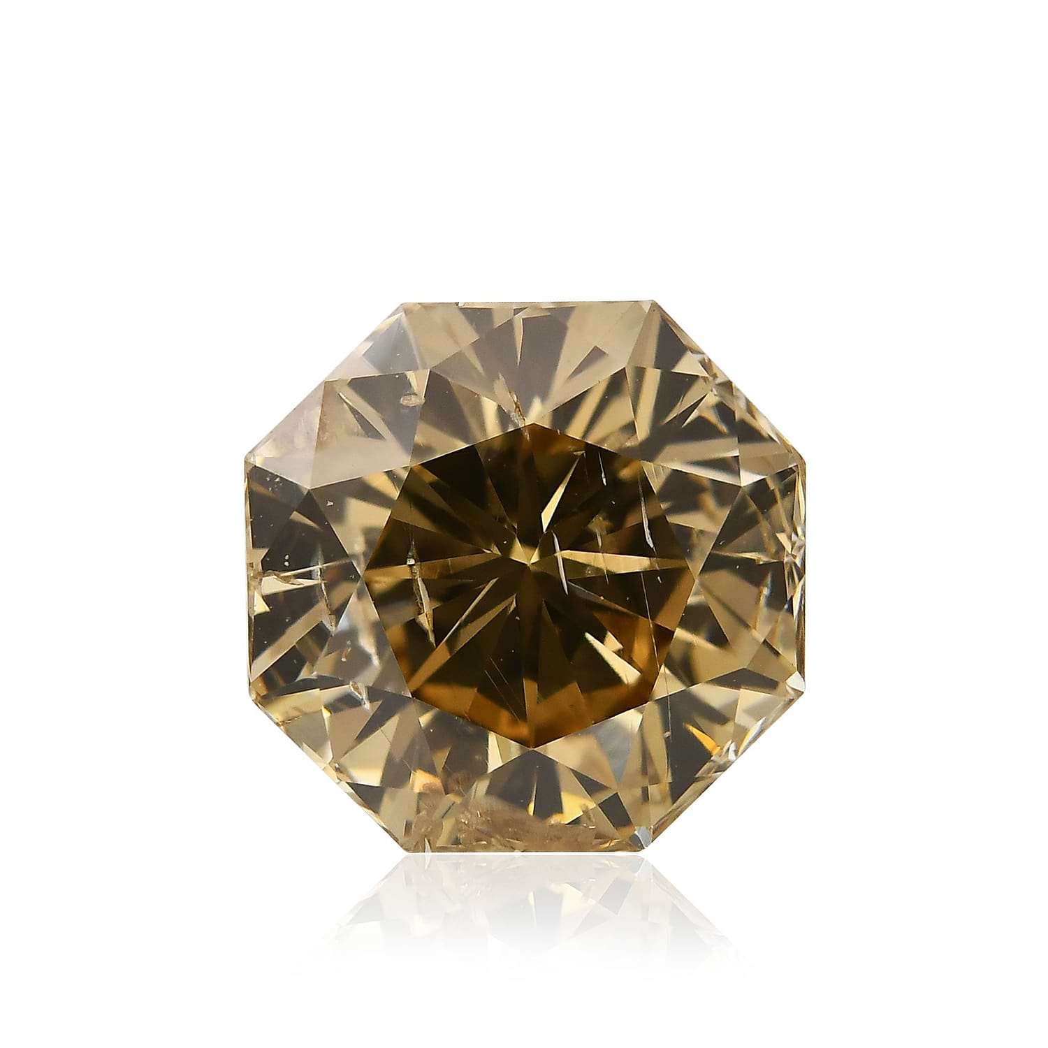 3.01 Carat Fancy Yellow Brown Octagon Diamond (SI1) GIA
