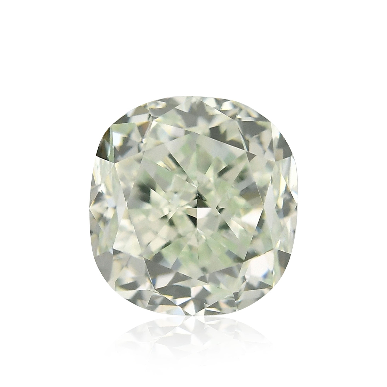 0.52 Carat Fancy Green Cushion Diamond (SI2) GIA