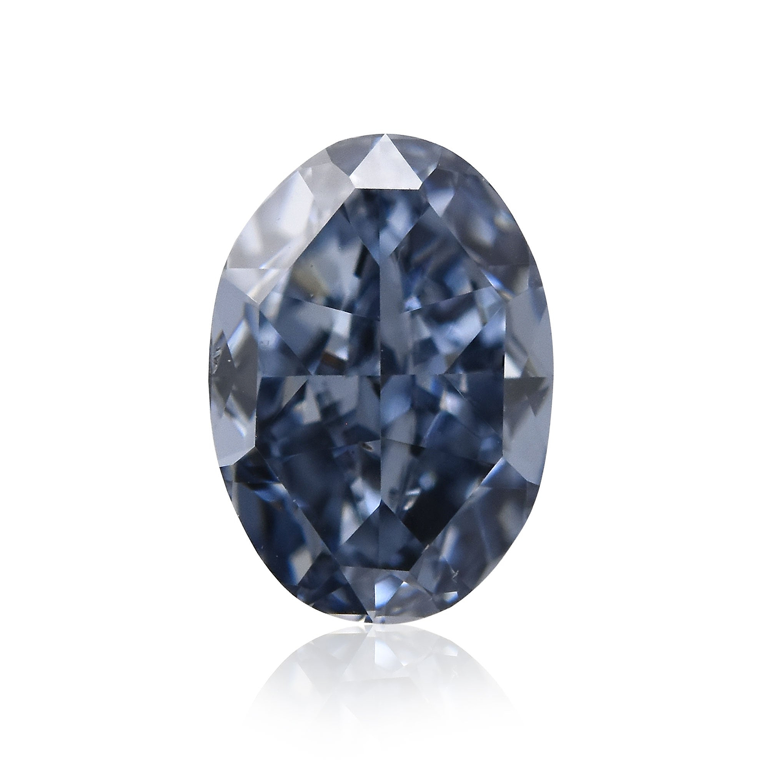 0.27 Carat Fancy Deep Blue Oval Diamond SI1 GIA