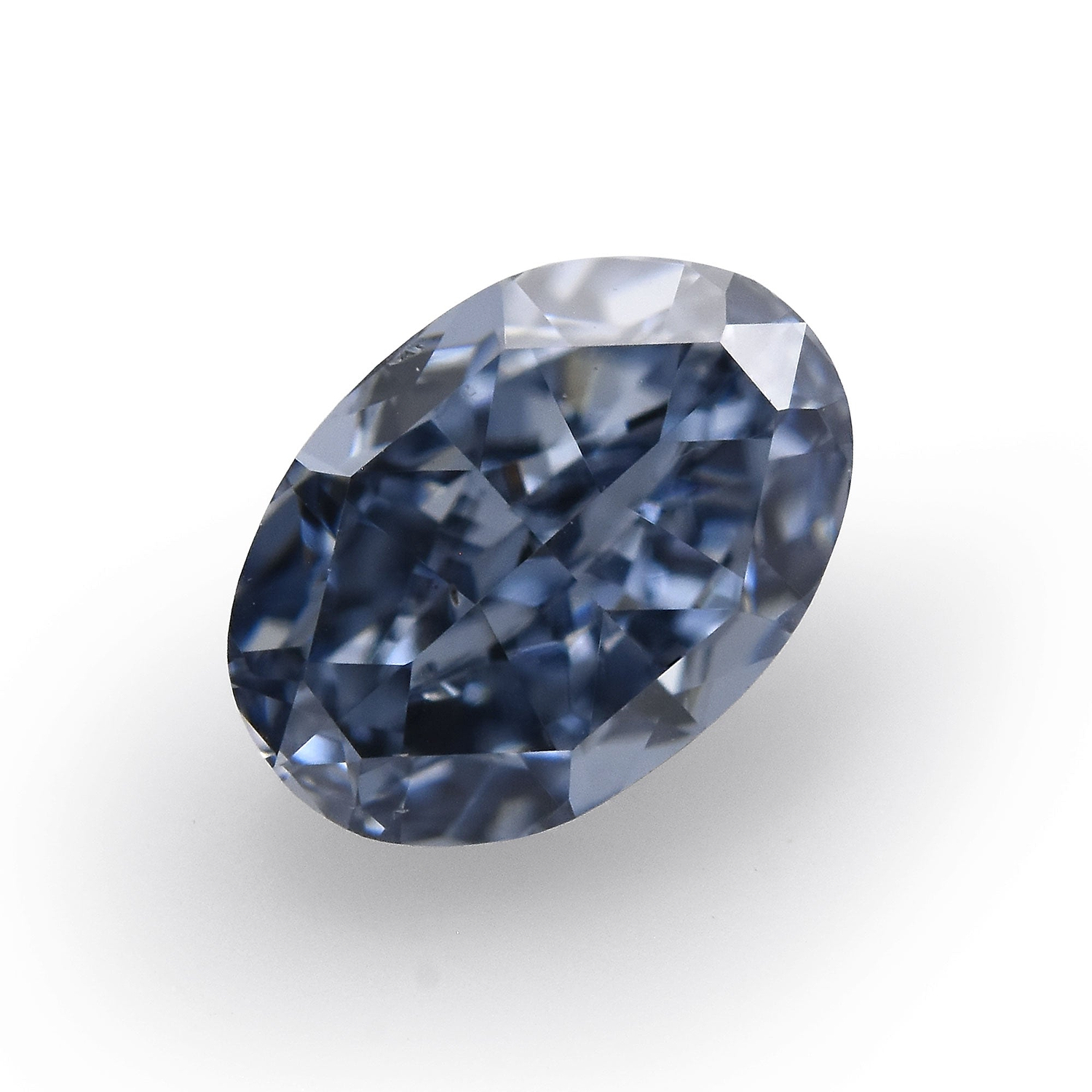 0.27 Carat Fancy Deep Blue Oval Diamond SI1 GIA