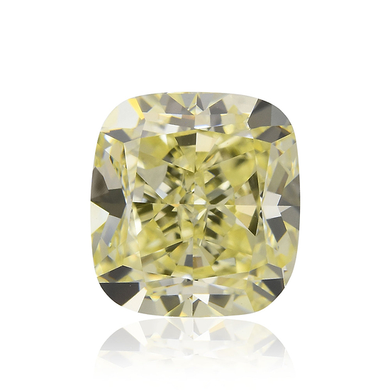 2.03 Carat Fancy Light Yellow Cushion Diamond VS2 GIA