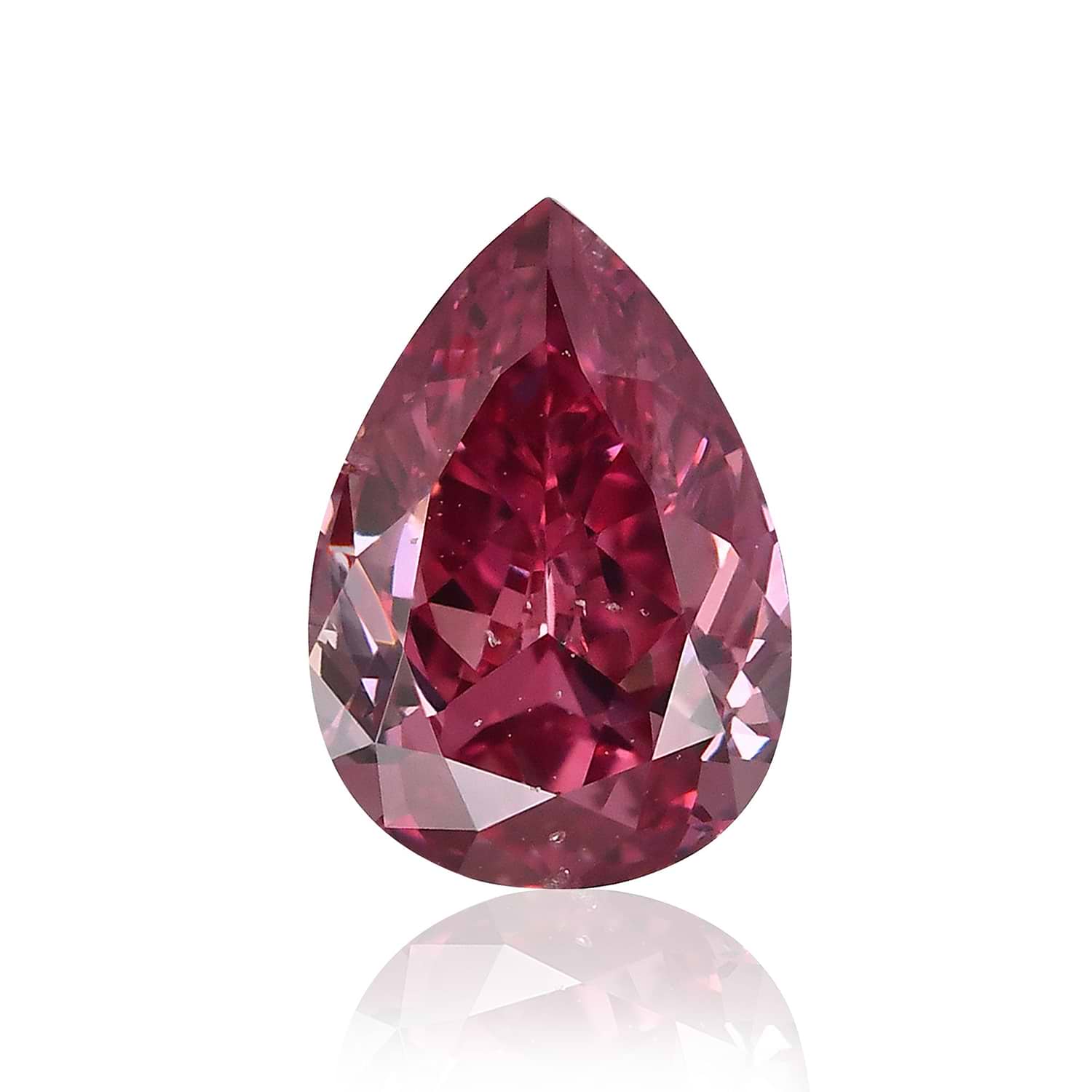 0.70 Carat Fancy Purplish Red Pear Diamond SI1 GIA