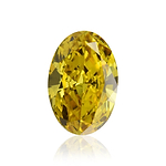 1.06 Carat Fancy Deep Yellow Oval Diamond SI1 GIA