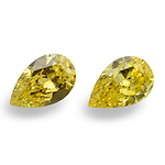 1.03 Carat Fancy Vivid Yellow Pear Diamonds SI1