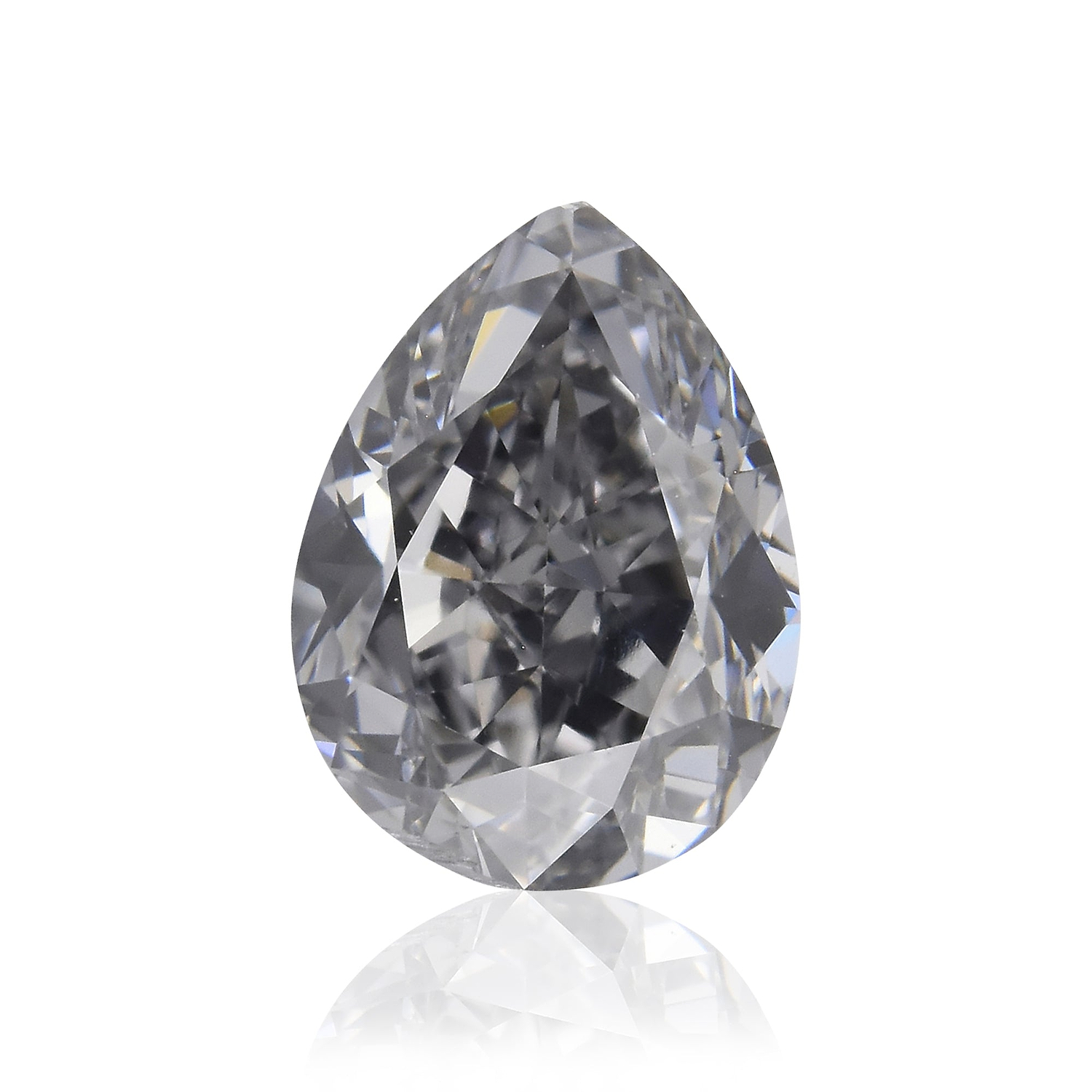 0.71 Carat Fancy Gray Blue Pear Diamond VS2 GIA