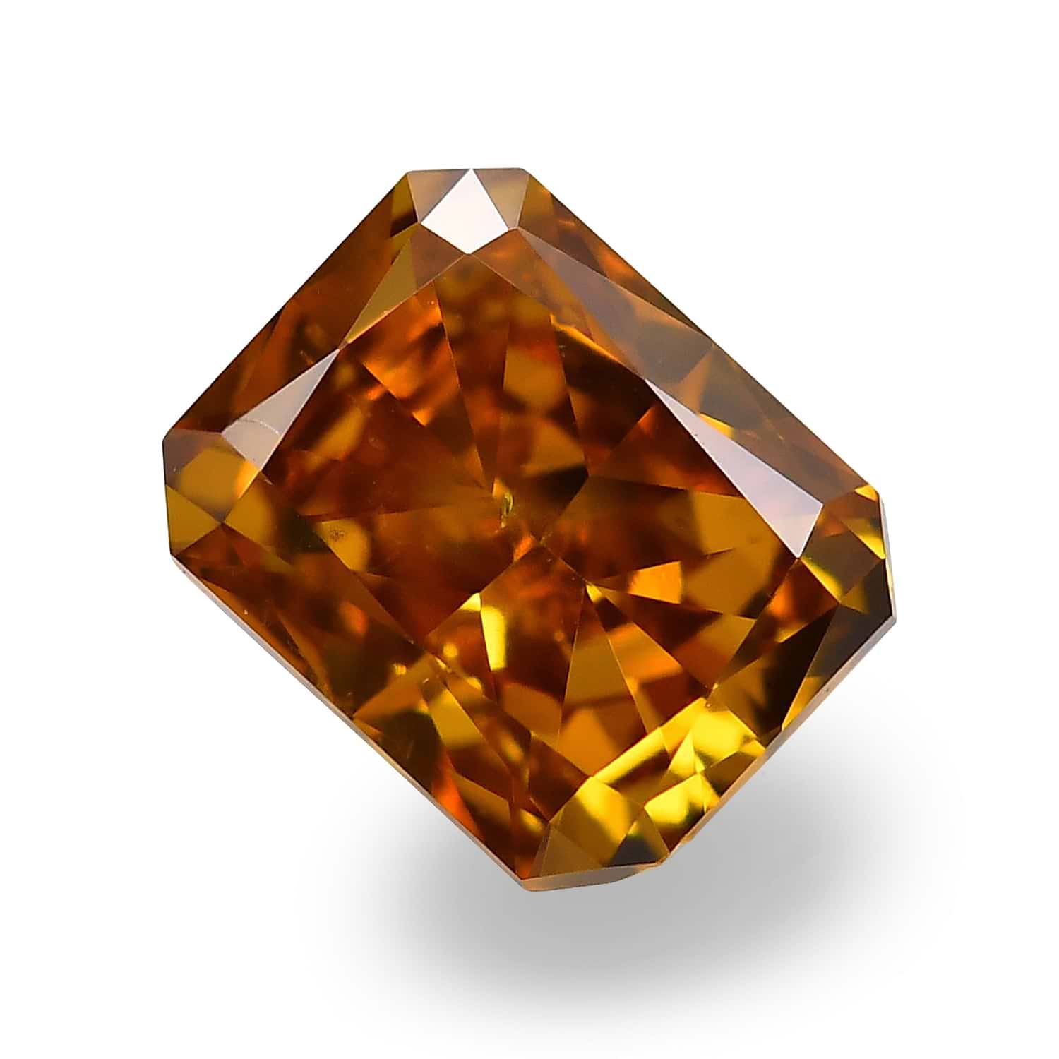 0.47 Carat Fancy Deep Brownish Yellowish Orange Radiant Diamond SI2 GIA