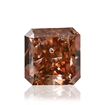 0.48 Carat Fancy Deep Orangy Pink Radiant Diamond (I1) GIA