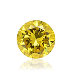 4.02 Carat Fancy Vivid Yellow Round Brillant Diamond SI2 GIA