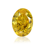 0.91 Carat Fancy Vivid Yellow Oval Diamond SI2 GIA
