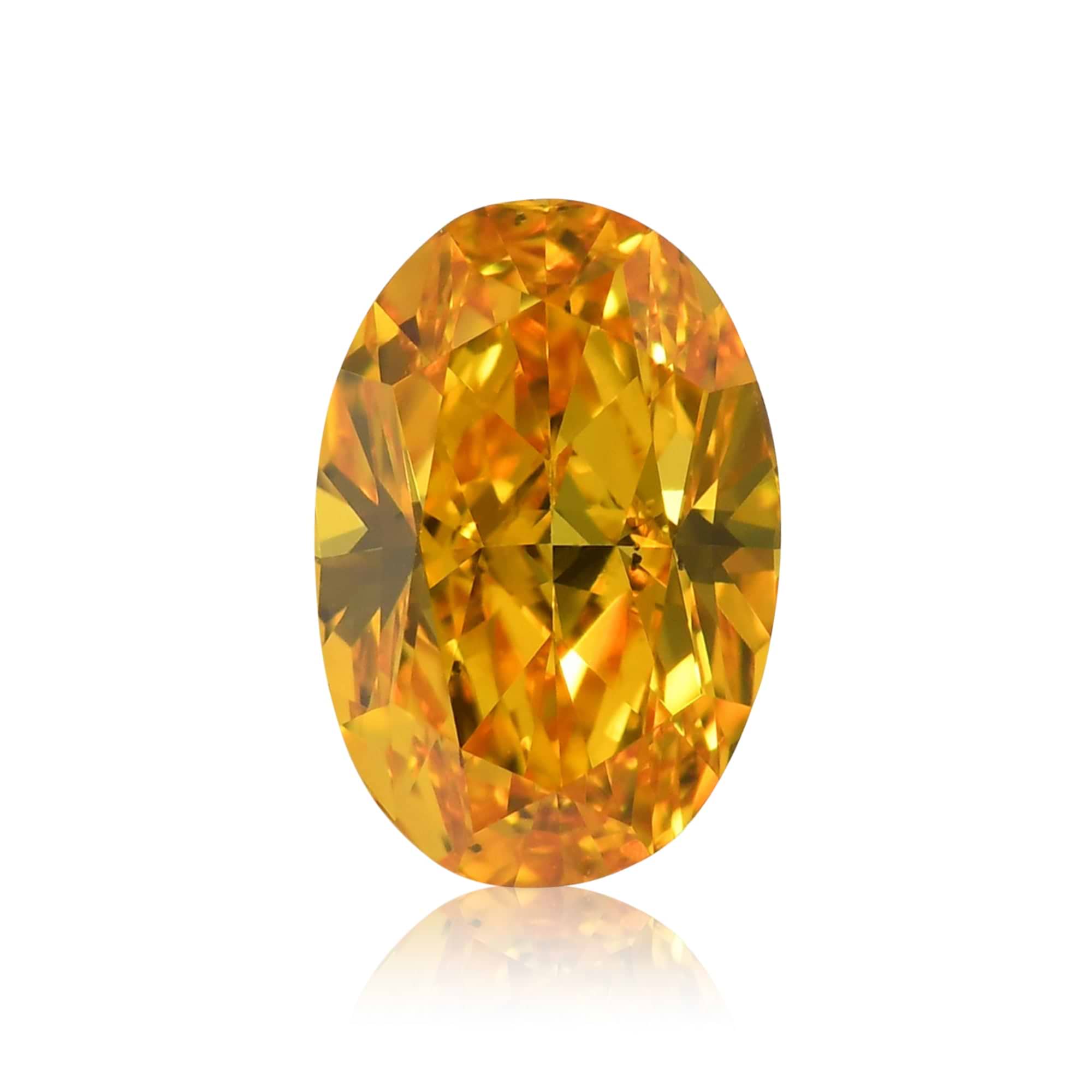 0.70 Carat Fancy Vivid Orange Yellow Oval Diamond SI1 GIA