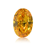 0.70 Carat Fancy Vivid Orange Yellow Oval Diamond SI1 GIA