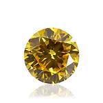 0.51 Carat Fancy Vivid Orangy Yellow Round Brillant Diamond SI1 GIA
