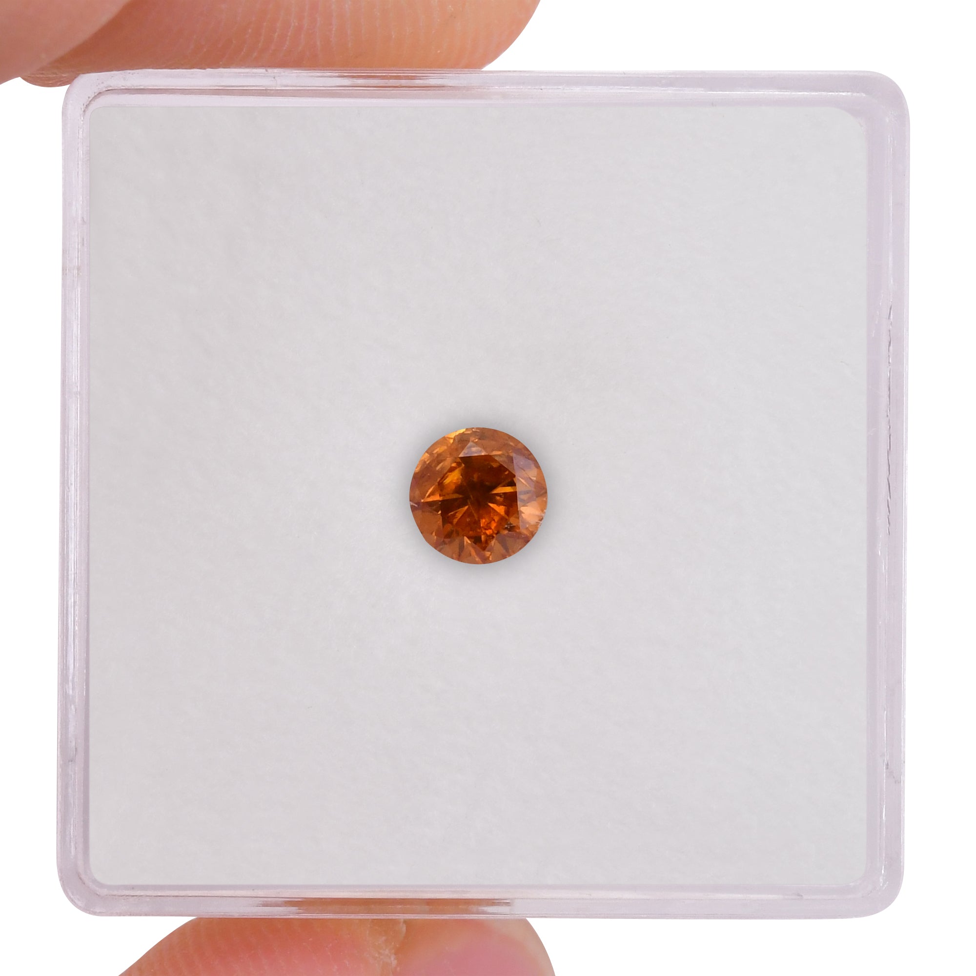 0.36 carat, Fancy Deep Yellow Orange Diamond, Round Shape