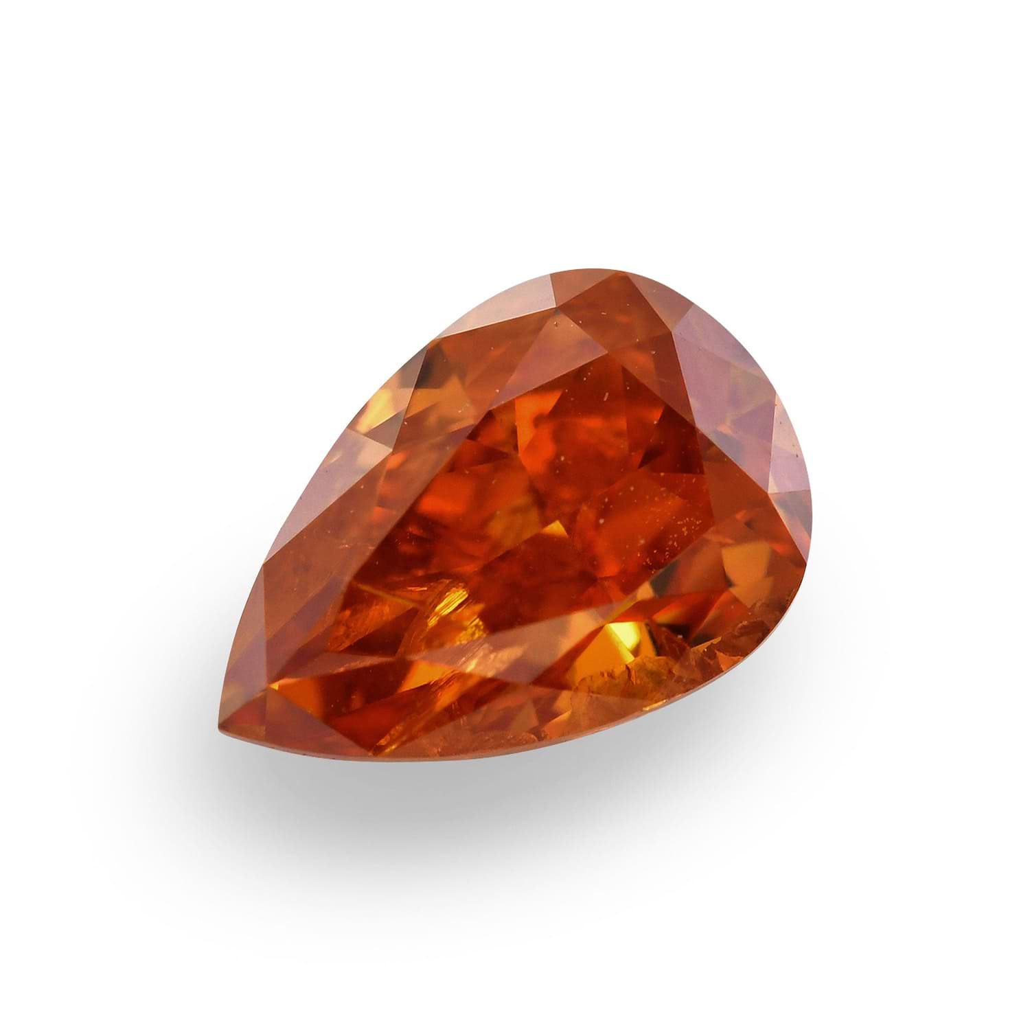 0.56 Carat Fancy Deep Yellowish Orange Pear Diamond (I1) GIA