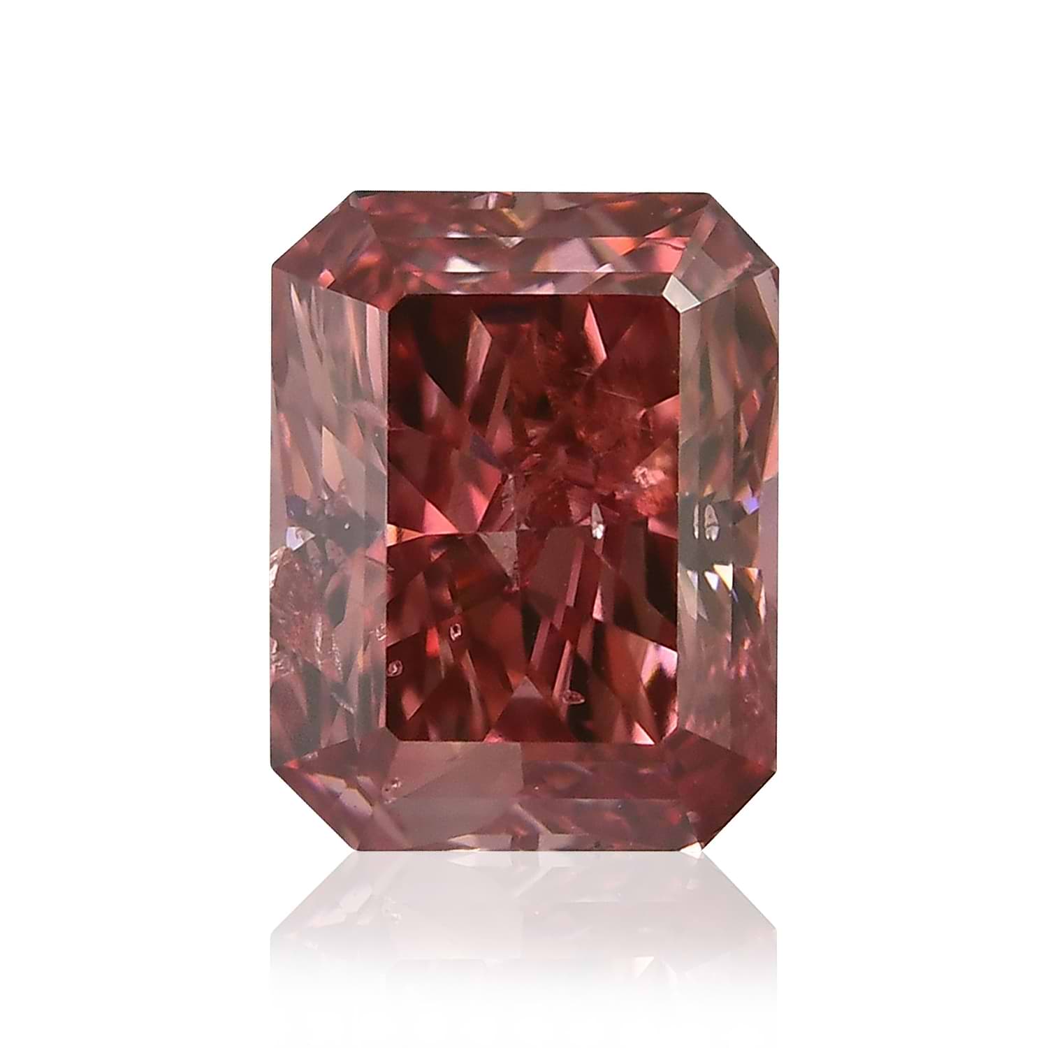 0.89 Carat Fancy Red Radiant Diamond (I1) GIA