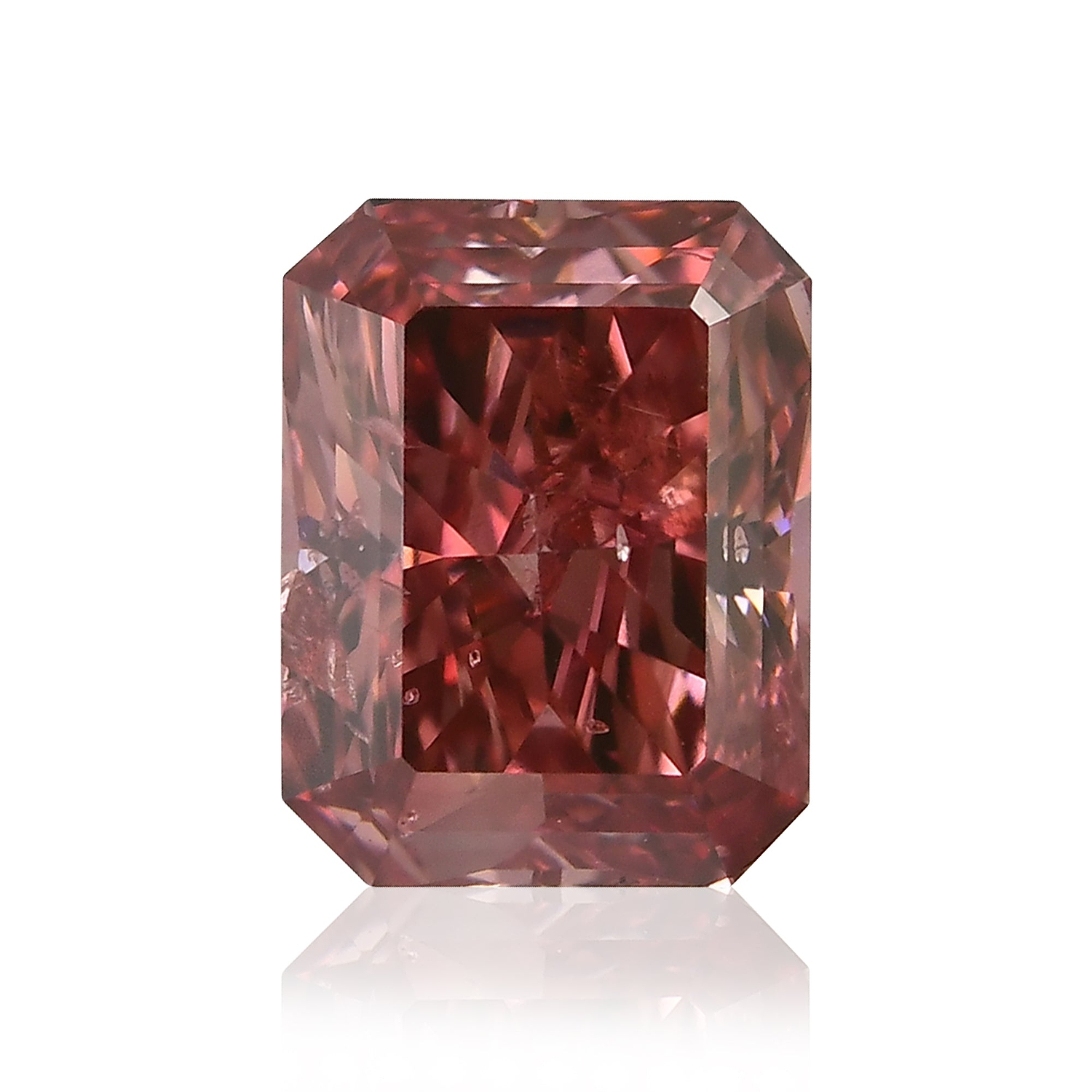 0.89 Carat Fancy Red Radiant Diamond (I1) GIA